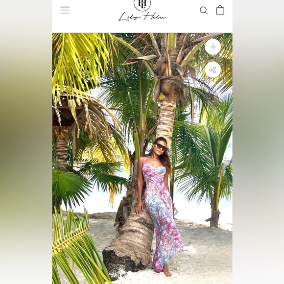 Lily Helu Mahini semi sheer Maxi Dress Cowl neck, adjustable straps. Size S. New - Picture 4 of 6